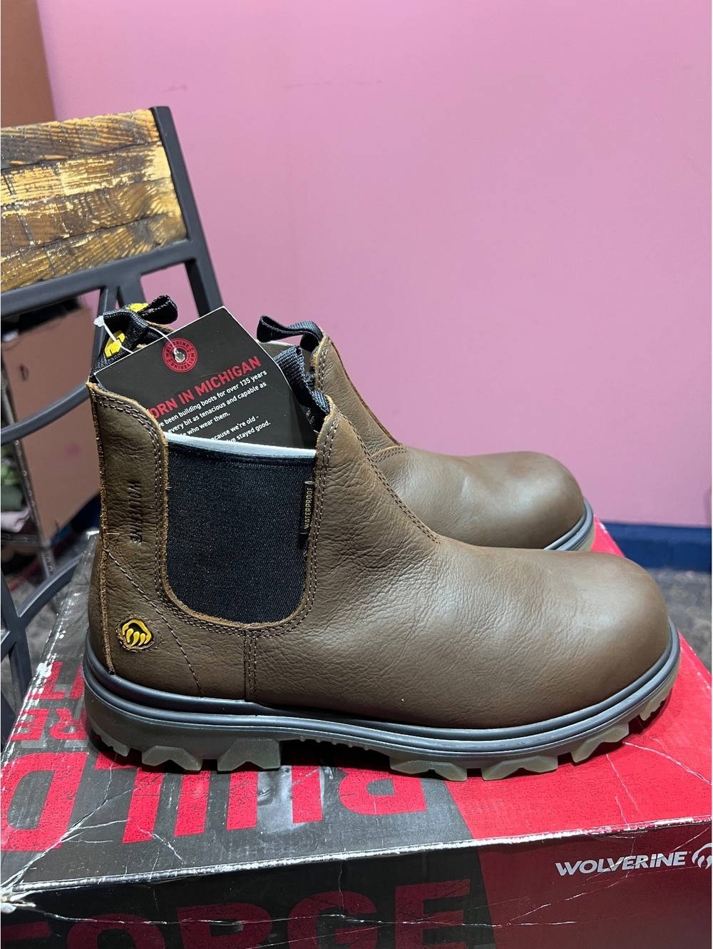 Wolverine Men's Brown Leather Chelsea Boots Size 9